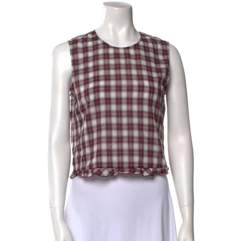 Jenni Kayne plaid sleeveless blouse